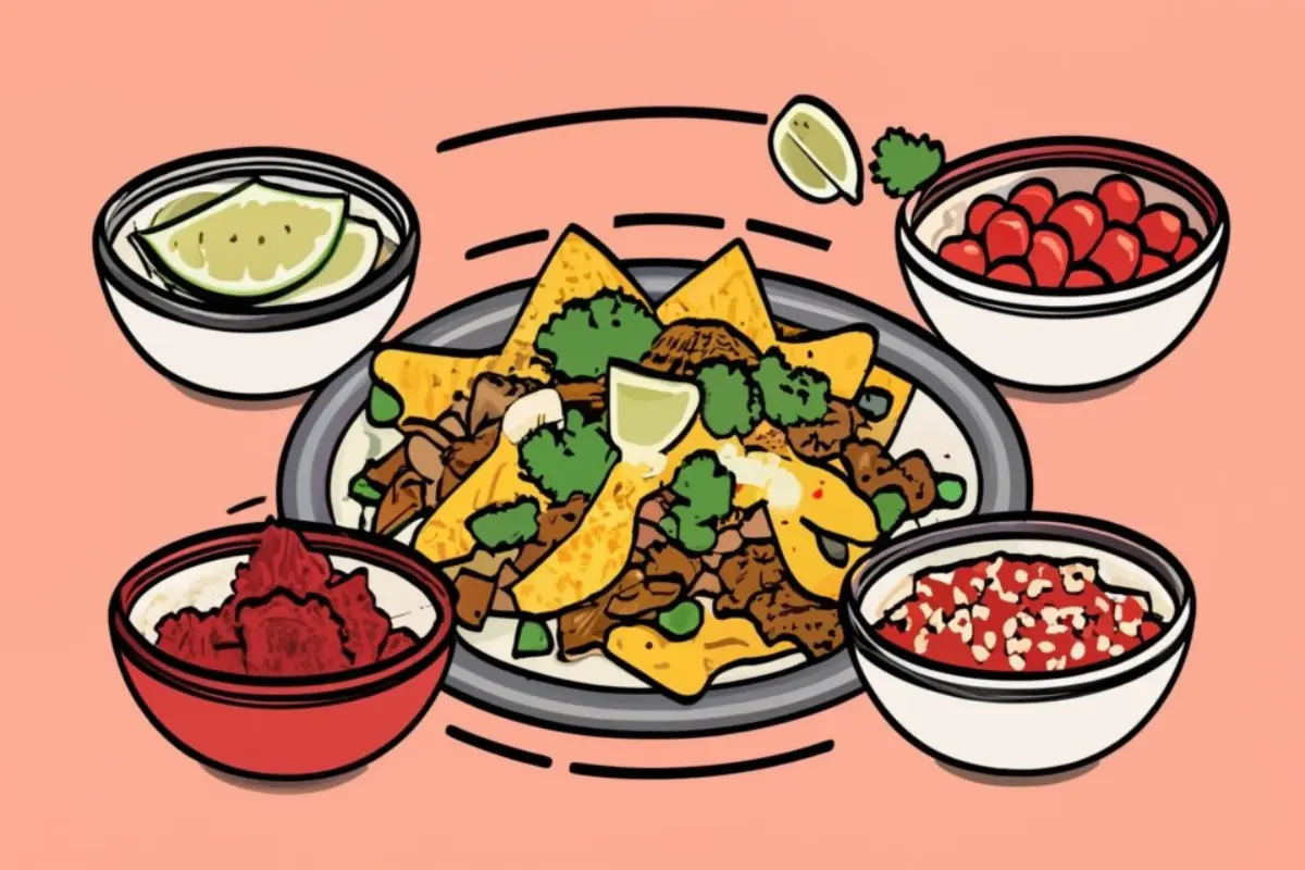 Infographic showing the nutritional benefits of Carne Asada Nachos ingredients.