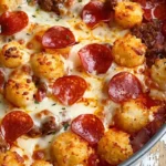 Meat Lover's Pizza Tot Casserole