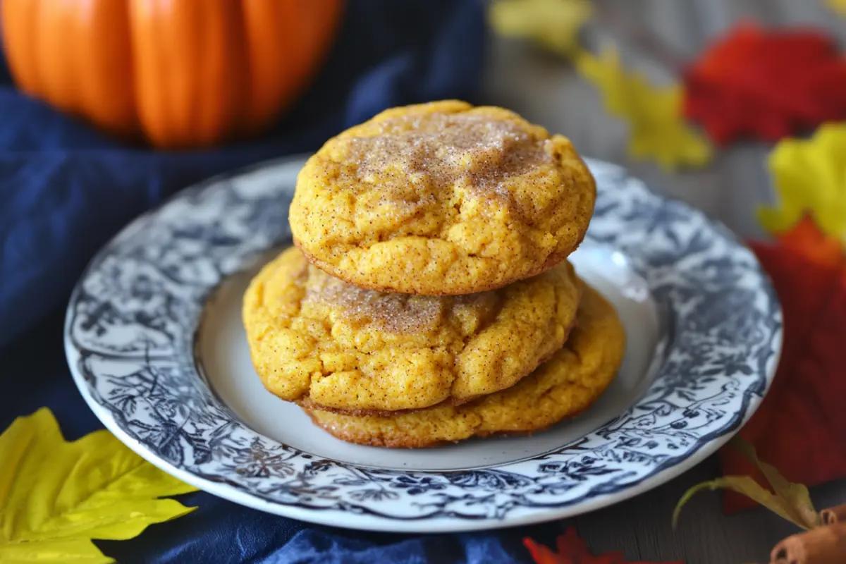 Pumpkin Snickerdoodle Cookies with a cinnamon-sugar topping, soft and chewy fall cookies made with pumpkin puree and brown sugar magic.